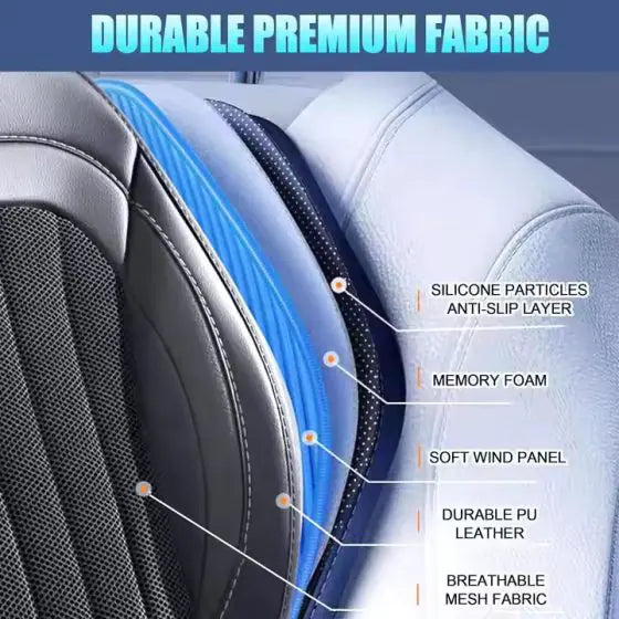 Roger 3-in-1 (All-Season) Car Seat Cushion | 16-Fan Cooling, Soothing Heat & Relaxing Massage