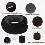 ROGER 360° Memory Foam Travel Neck Pillow – Ergonomic Head & Neck Support for Flights, Trains, Office & Long Travel