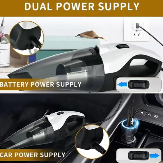 ROGER Wireless Handheld Car Vacuum Cleaner Strong Suction, 4 in 1 Car Vacuum Cleaner with 6000pa Strong Suction, Portable Car Vacuum, DC 11V Car Vacuum Cleaner High Power, LED Light