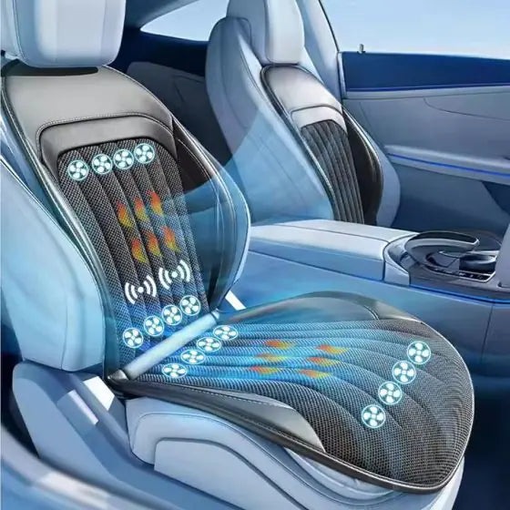 Roger 3-in-1 (All-Season) Car Seat Cushion | 16-Fan Cooling, Soothing Heat & Relaxing Massage