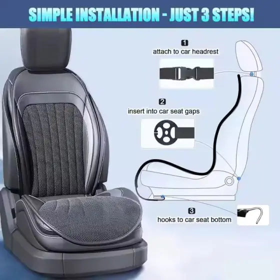 Roger 3-in-1 (All-Season) Car Seat Cushion | 16-Fan Cooling, Soothing Heat & Relaxing Massage