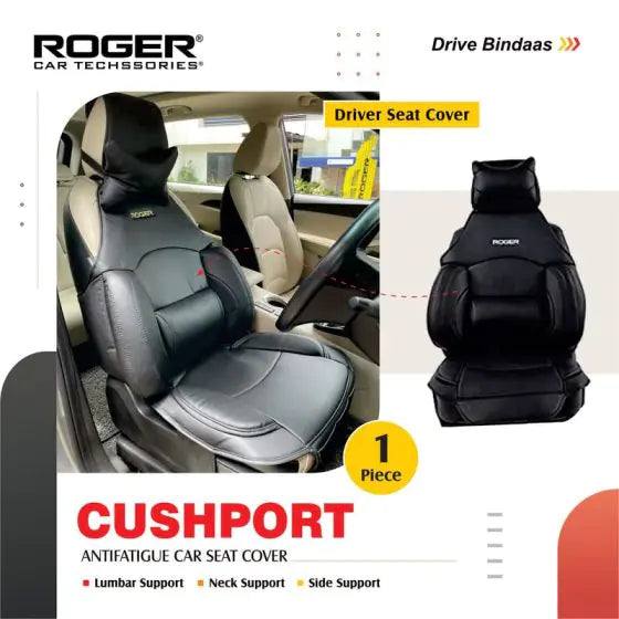 Roger Cushport – Synthetic Leather Multiple Support Cushion (Black)