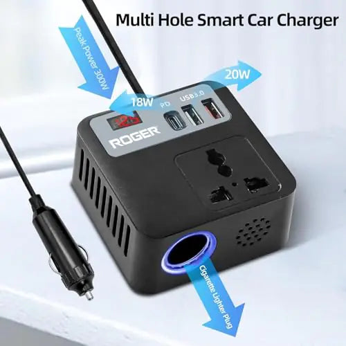 ROGER 100W Car Laptop Charger Power Inverter