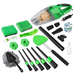 ROGER 17Pcs Complete Car Interior Detailing Kit with High Power Handheld Vacuum, Car Care Cleaning Kit,Detailing Brush Set,Windshield Cleaning Tool,Cleaning Gel,Microfiber Towels