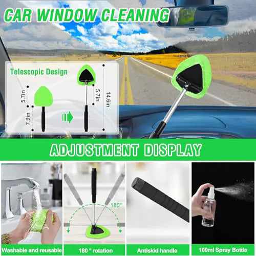 ROGER 17Pcs Complete Car Interior Detailing Kit with High Power Handheld Vacuum, Car Care Cleaning Kit,Detailing Brush Set,Windshield Cleaning Tool,Cleaning Gel,Microfiber Towels