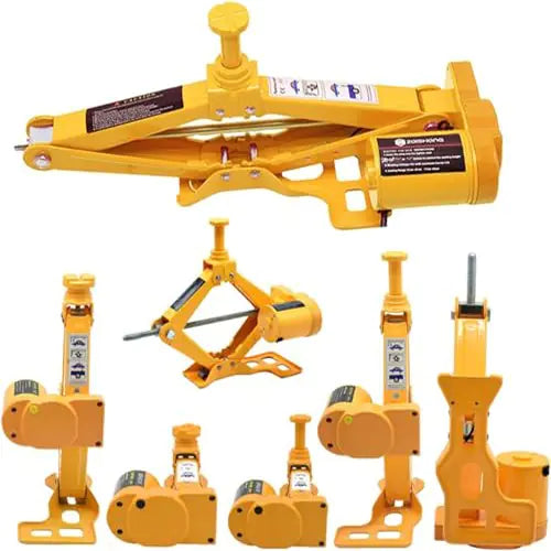 ROGER Electric Car Jack 3 Ton 12V – All-in-One Scissor Jack with Inflator Pump, 120-370/170-420MM Lifting Range, Ideal for Sedans and SUVs, Car Repair Tool