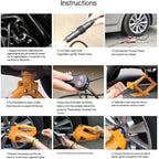 ROGER Electric Car Jack 3 Ton 12V – All-in-One Scissor Jack with Inflator Pump, 120-370/170-420MM Lifting Range, Ideal for Sedans and SUVs, Car Repair Tool