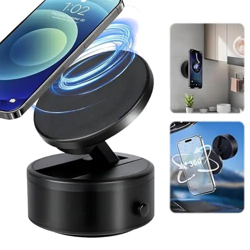 ROGER Intelligent Suction & Magnetic Car Phone Holder 360° 3D Rotation (Adjustable + Charging)