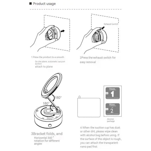 ROGER Intelligent Suction & Magnetic Car Phone Holder (With 360° 3D Rotation)