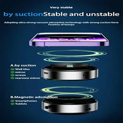 ROGER Intelligent Suction & Magnetic Car Phone Holder (With Mobile Charging)