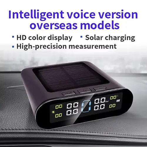 ROGER Solar-Powered Tire Pressure Monitoring System with LCD Display & External Sensors