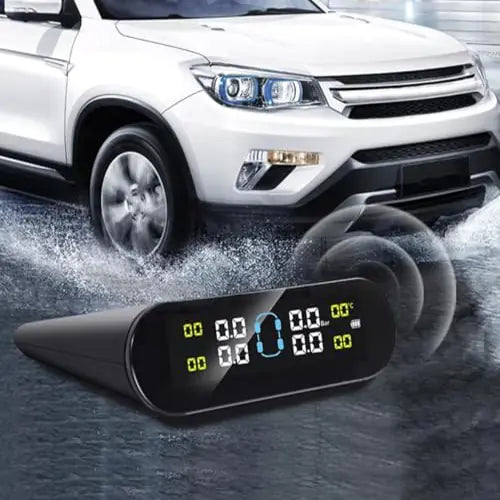ROGER Solar-Powered Tire Pressure Monitoring System with LCD Display & External Sensors