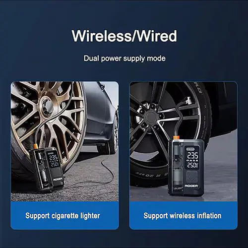 ROGER Smart Tyre Inflator | Dual Mode (Battery & Car 12V Port)