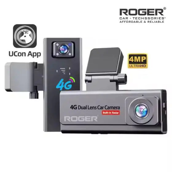 Roger’s 4G SIM Based Dashcam! Dual cameras (front & rear) capture crystal-clear video with night vision. Enjoy live streaming, GPS tracking, G-sensor collision alerts, and remote access via app. Comes with WiFi