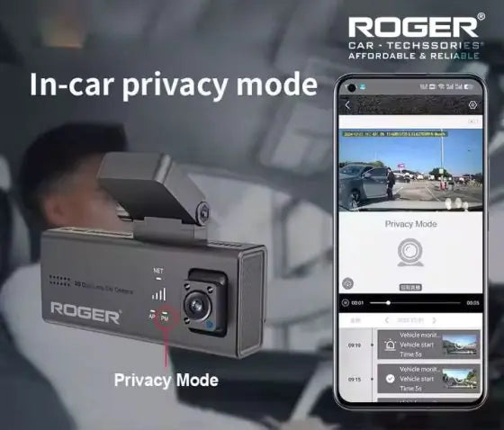 Roger’s 4G SIM Based Dashcam! Dual cameras (front & rear) capture crystal-clear video with night vision. Enjoy live streaming, GPS tracking, G-sensor collision alerts, and remote access via app. Comes with WiFi