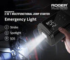 Roger 2-In-1 Multifunctional Jump Starter – Your Ultimate Car Emergency Companion! Jump-Start Your Vehicle, Inflate Tires, Charge Your Gadgets, Or Light Up The Night – All In One Compact Device. 🚗